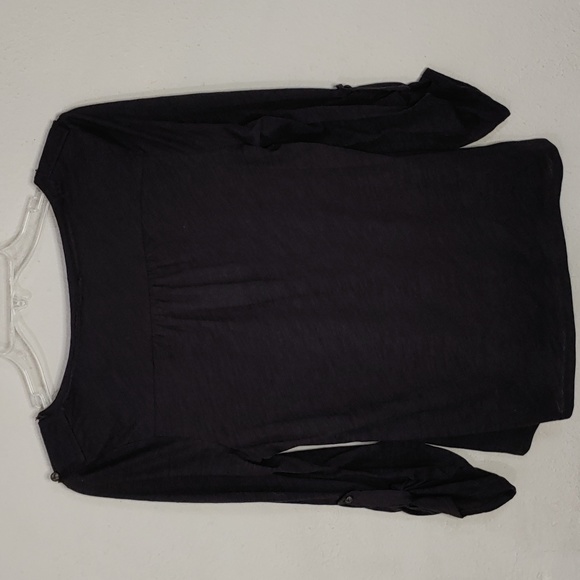 COPY - Anthropolgie Women's Size Medium Roll Tab Sleeve, V Neck Sheer Tee - Picture 2 of 9